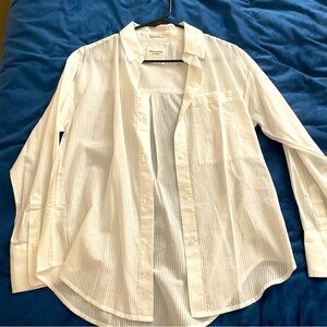 Abercrombie Oversized Shadow Stripe Button-Up Shirt 🤍